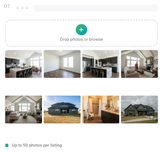 Upload up to 50 listing photos in one batch for AI editing
