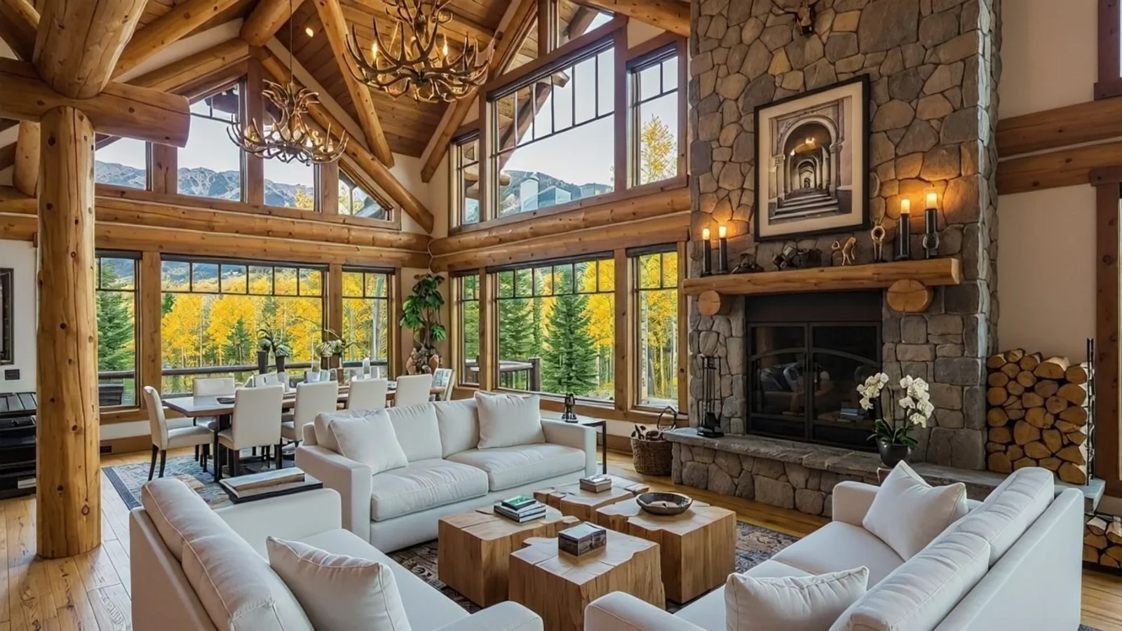 Virtually staged living room