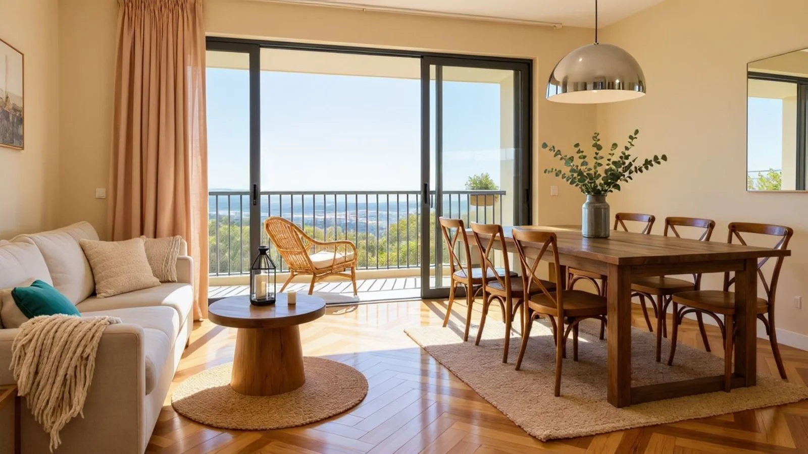 Virtually staged living room