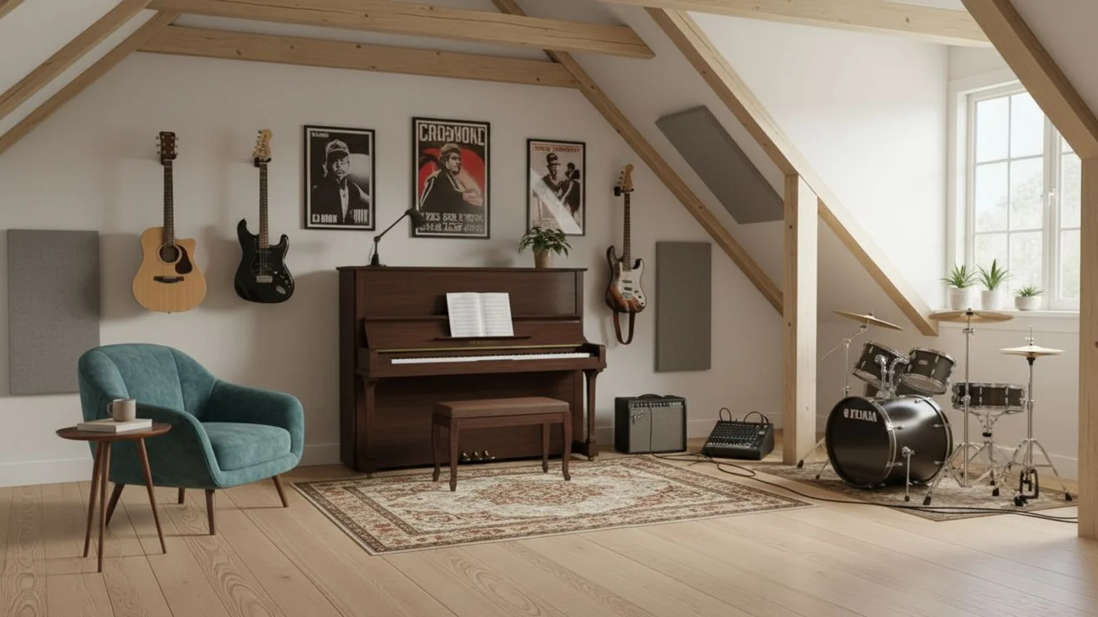 Virtually staged living room